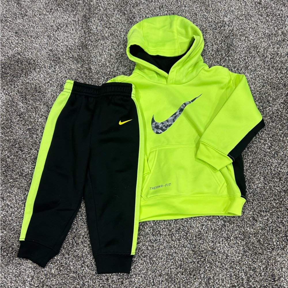 Nike Kids Casual Bottoms in Black and Neon Green